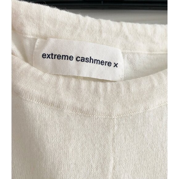 Extreme Cashmere Ivory Cotton/Cashmere Lounge Pant, One Size Only ** hemmed ** - Picture 8 of 11